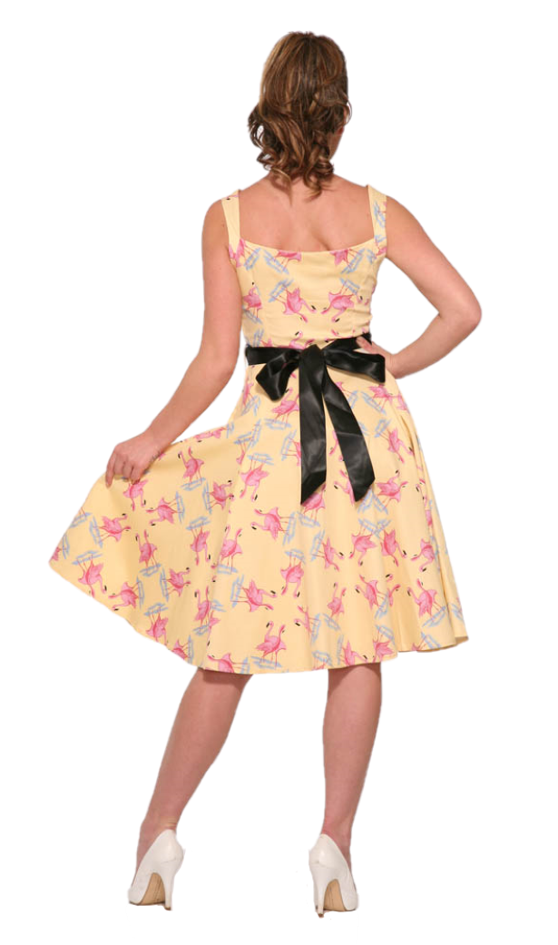 2017 Flamingo Love Swing Dress in Yellow